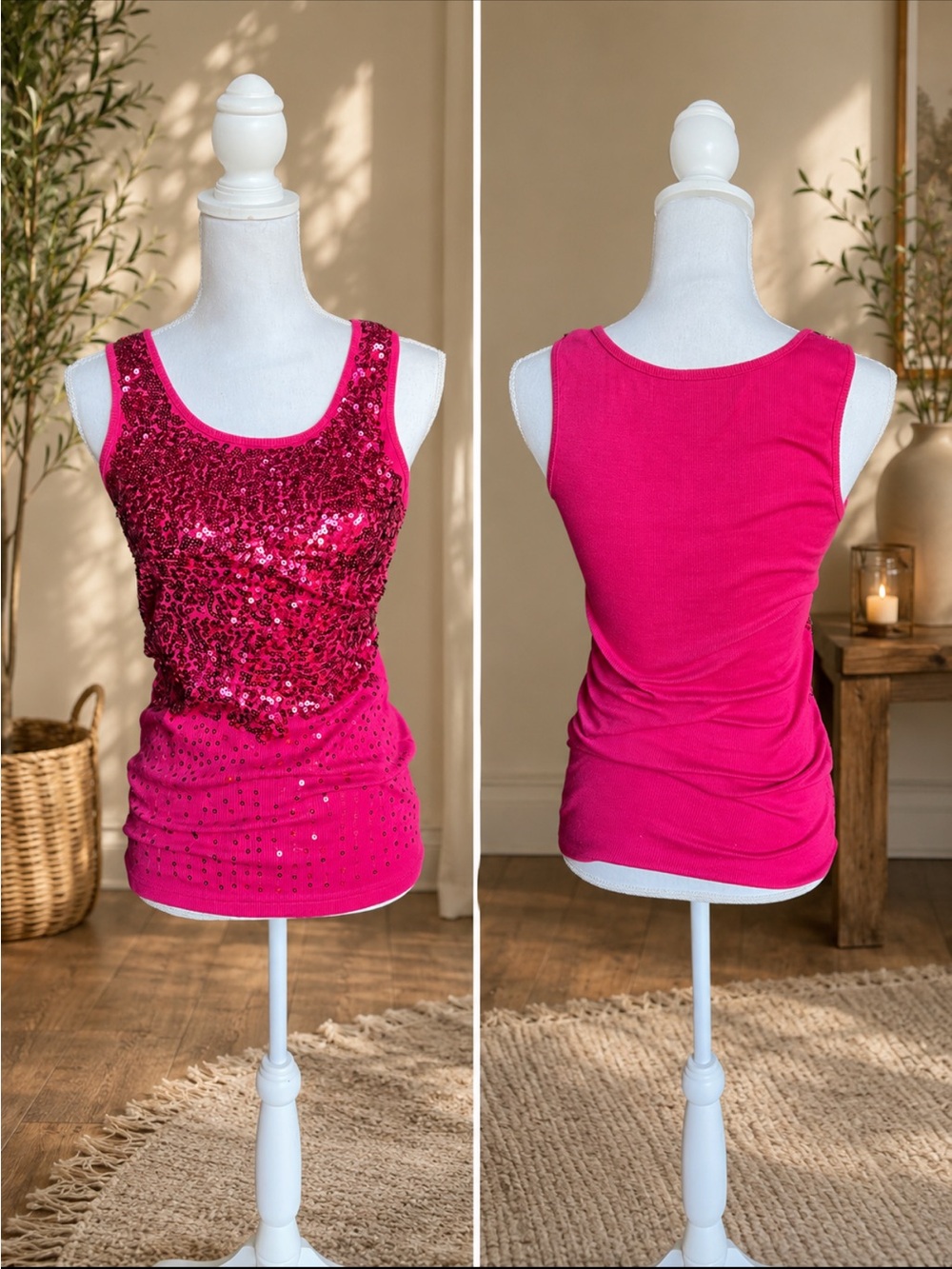 VTG Y2K Sugar & Spice Sequin tank top sz M